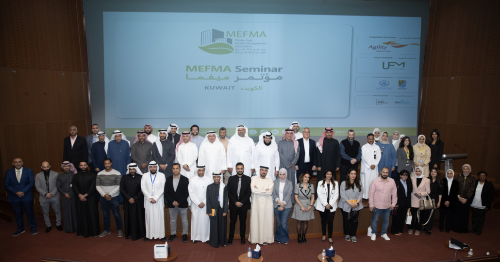 Image from the MEFMA Seminar 2024 at Kuwait University, highlighting key trends and innovations in Kuwait's facilities management market, part of the Vision 2035 initiative